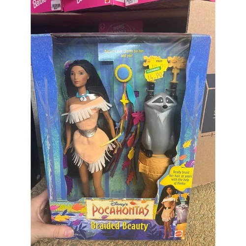 Vintage Mattel 1995 Pocahontas Braided Beauty W/ Meeko  13332 NIB NRFB RETIRED