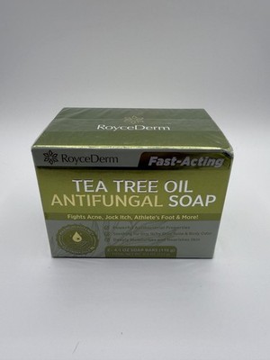 RoyceDerm Tea Tree Oil Antifungal Soap Fast-Acting 2 Bars /4oz - Brand New Seal