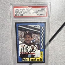 1991 Maxx Collection Dale Earnhardt #220 PSA/DNA Autograph All Pro 1st Team