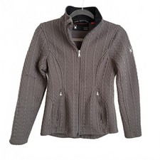 Spyder  Women  s Dark Gray Major Cable Core Knit Zip Up Sweater Jacket Size S