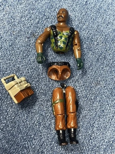 GI Joe Action Figure 1984 Vintage ARAH Roadblock With Back Pack Disassembled