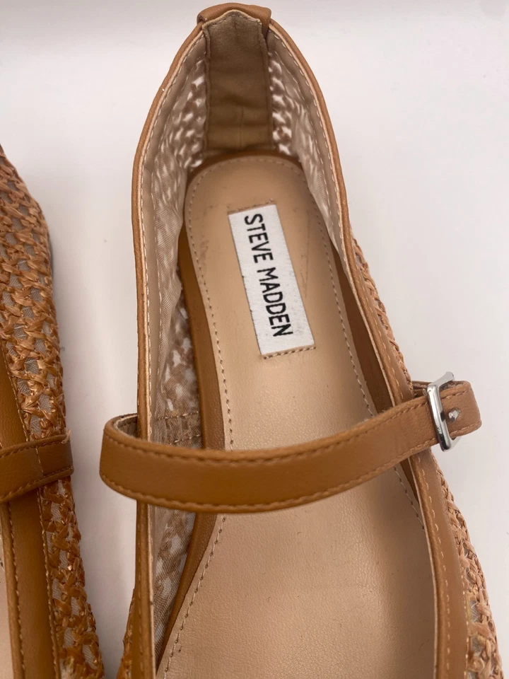 Steve Madden Mujer Caeli Mary Jane Tostado Plano Talla 7.5 Foto 4 de 4