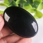 33g 54mm Black Obsidian Palm Stone Natural Crystal Pocket Worry Stone Healing