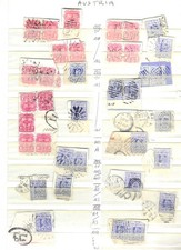 AUSTRALIA-STATES-CLASSIC OLDER-ON PIECE-CANCELS STUDY-SOME SCARCE-F-VF-#3