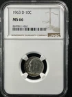 1963-D  10C  Roosevelt Dime NGC MS66  8699811-062