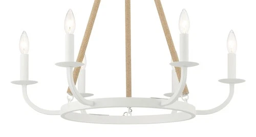 Minka Lavery 2126 Lanton 6 Light 28"W Taper Candle Style - White - Picture 4 of 4