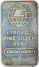 Engelhard Globe 1 Troy Ounce Fine Silver Bar .999 Silver