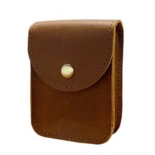 aolaso Genuine Leather Playing Card Case, Single Deck 4 x 3 x 1 inch, Brown