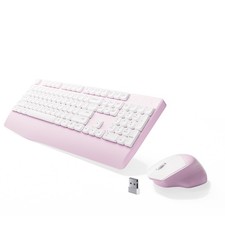 Ergonomic Keyboard and Mouse Combo with Wrist Rest, BK Chipset, Full-Size Col...