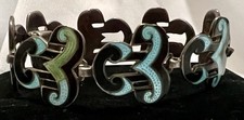 Mexico MARGOT De TAXCO Sterling Silver Enamel LINK BRACELET #5533 Vintage As Is