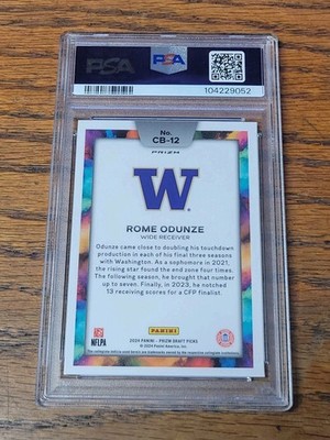 2024 Panini Prizm Draft Picks Rome Odunze Black Color Blast PSA 10