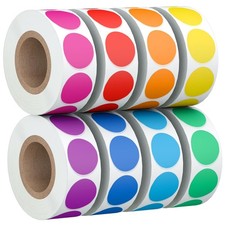 4000 PCS 3/4" Colored Dot Stickers Circle Color Coding Labels, 8 Colors Codin...