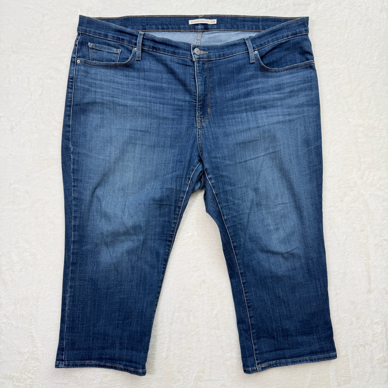 Levi's 311 Shaping Skinny Capri Womens 22W Blue Denim Mid Rise Plus Size Jeans