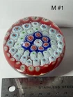 Murano Millefiori Multi Colored Art Glass Paperweight 3”