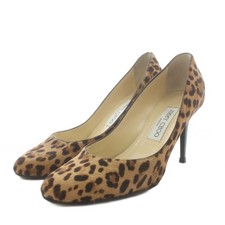 JIMMY CHOO Pumps Almond Toe High Heels Leopard Leopard Print Harako Brown /AN