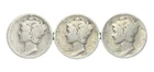 1920 1923 1924 Mercury Silver Dime Lot Better Early Date 90% US Silver Coins