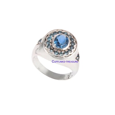 Natural London Blue topaz Gemstones with 925 sterling Silver Ring For ...