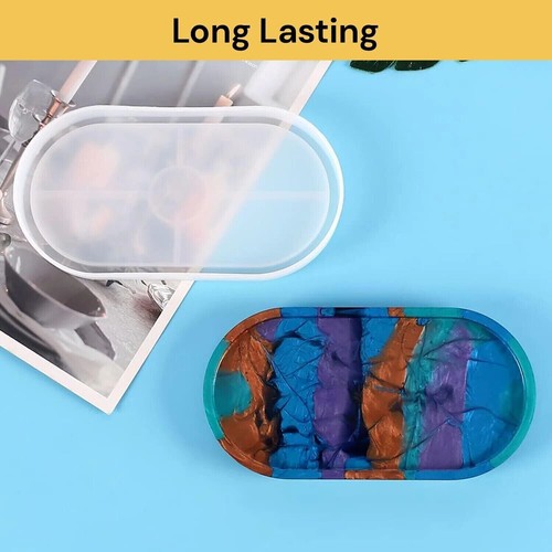 Silicone Ashtray Oval Coaster Mold Tray Epoxy Resin DIY Craft Tool Jewelry Mould - Picture 5 of 13