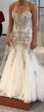 Alfred Angelo strapless Mermaid Wedding gown, elaborate beading, tulle