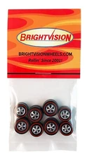 8 Brightvision Redline Wheels – 4 Large & 4 Medium Hong Kong Bearing Style