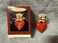 Hallmark Ornament Our First Christmas Together 1995 Two Mice Heart Key Box