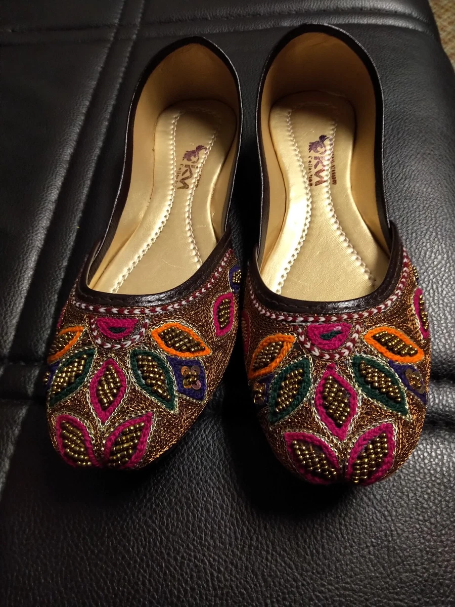 Women Khussa Shoes Pakistani Indian Punjabi Jutti Party Size 7