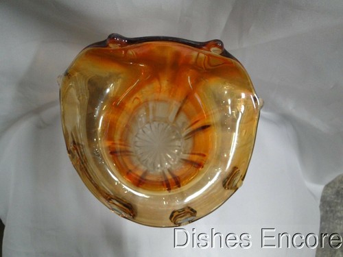 Marigold Jack In The Pulpit Carnival Glass Vase, 8 1/4" MG#174 - Picture 6 of 9