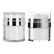 White Airless Pump Jar Bottle 50 ml Acrylic Cream for Cosmetic Packaging