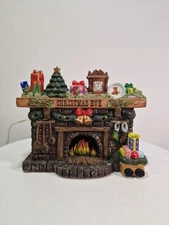 Brinns Lighted Ceramic Holiday Fireplace " Christmas EVE " , B4i