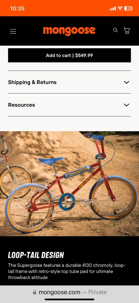 MONGOOSE SUPERGOOSE REISSUE BMX BIKE -This Comes With MONGOOSE SUPERGOOSE REISSUE BMX BIKE -This Comes With