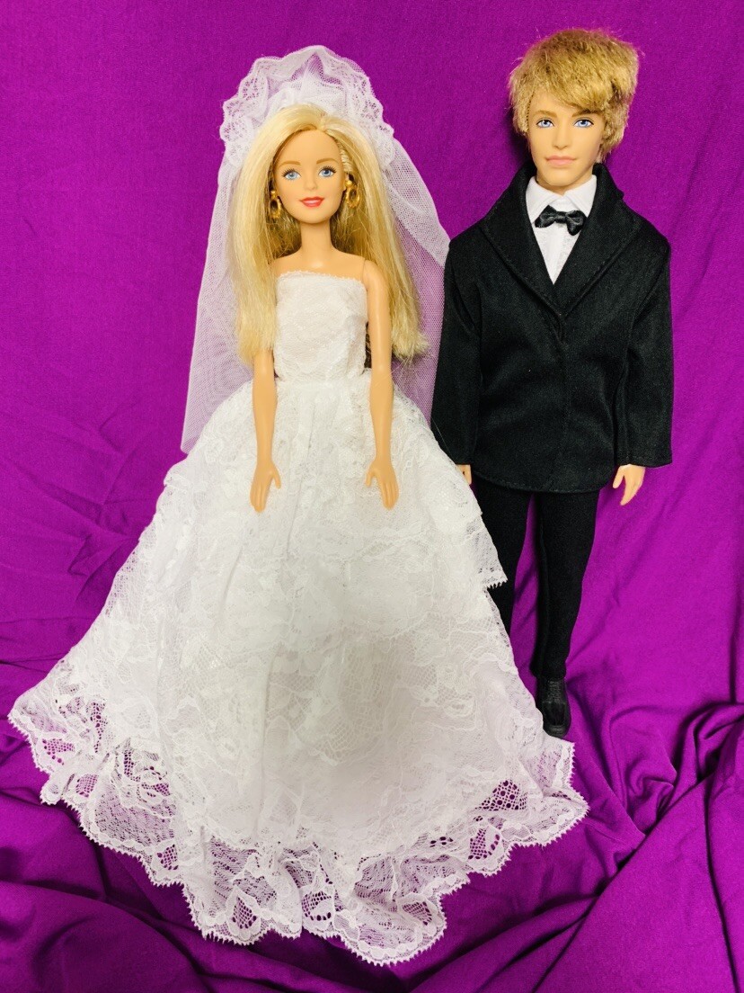 barbie and ken bride and groom set