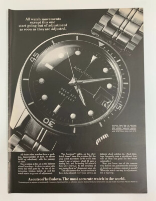 1970 Bulova Accutron Watch Print Ad Vintage The Most Accurate Watch In The World
