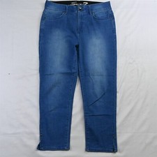 Seven 10 High Rise Skinny Crop Medium Wash Stretch Denim Jeans