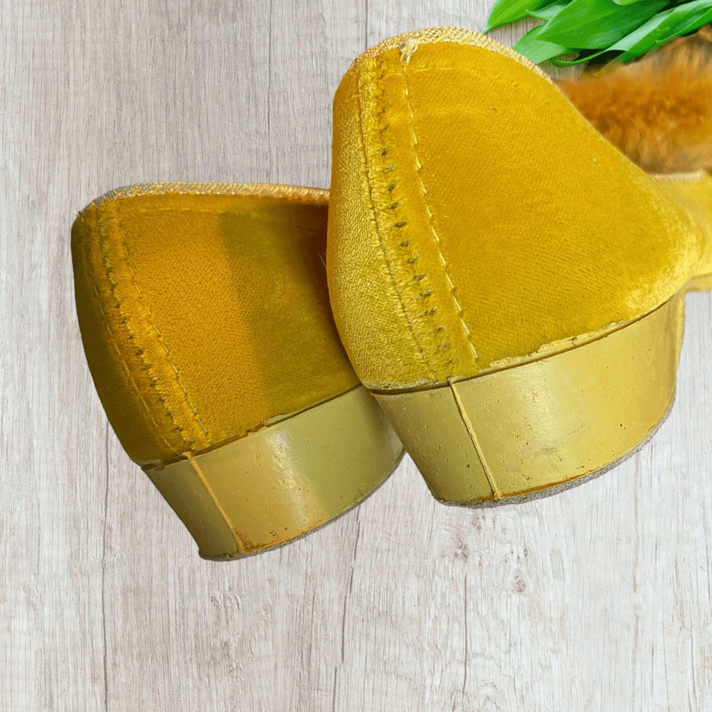 PANTOFOLA D’ORO Pantofole da camera da letto Wellco in pelliccia di velluto dorato taglia 7