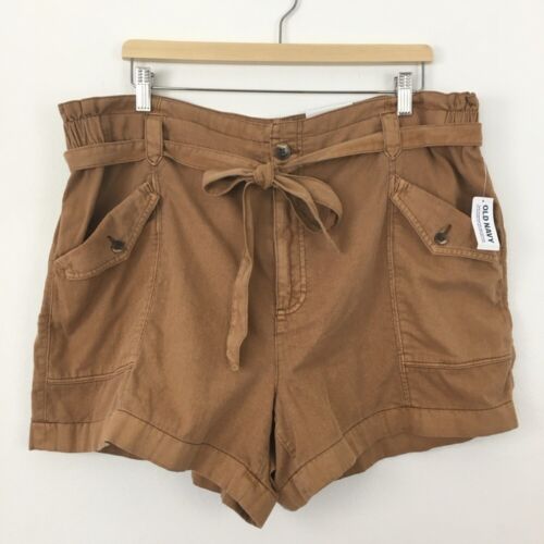NEW Old Navy Women’s Extra High-Waisted Tie-Front Cargo Workwear Shorts Size XL