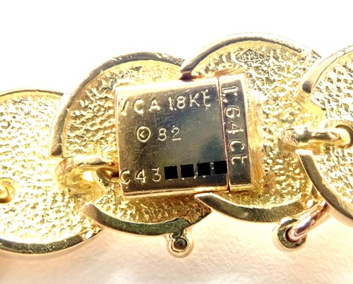 Selten! Vintage authentische Van Cleef & Arpels 18 Karat Gelbgold Diamant Scheibe Halskette - Bild 10 von 11