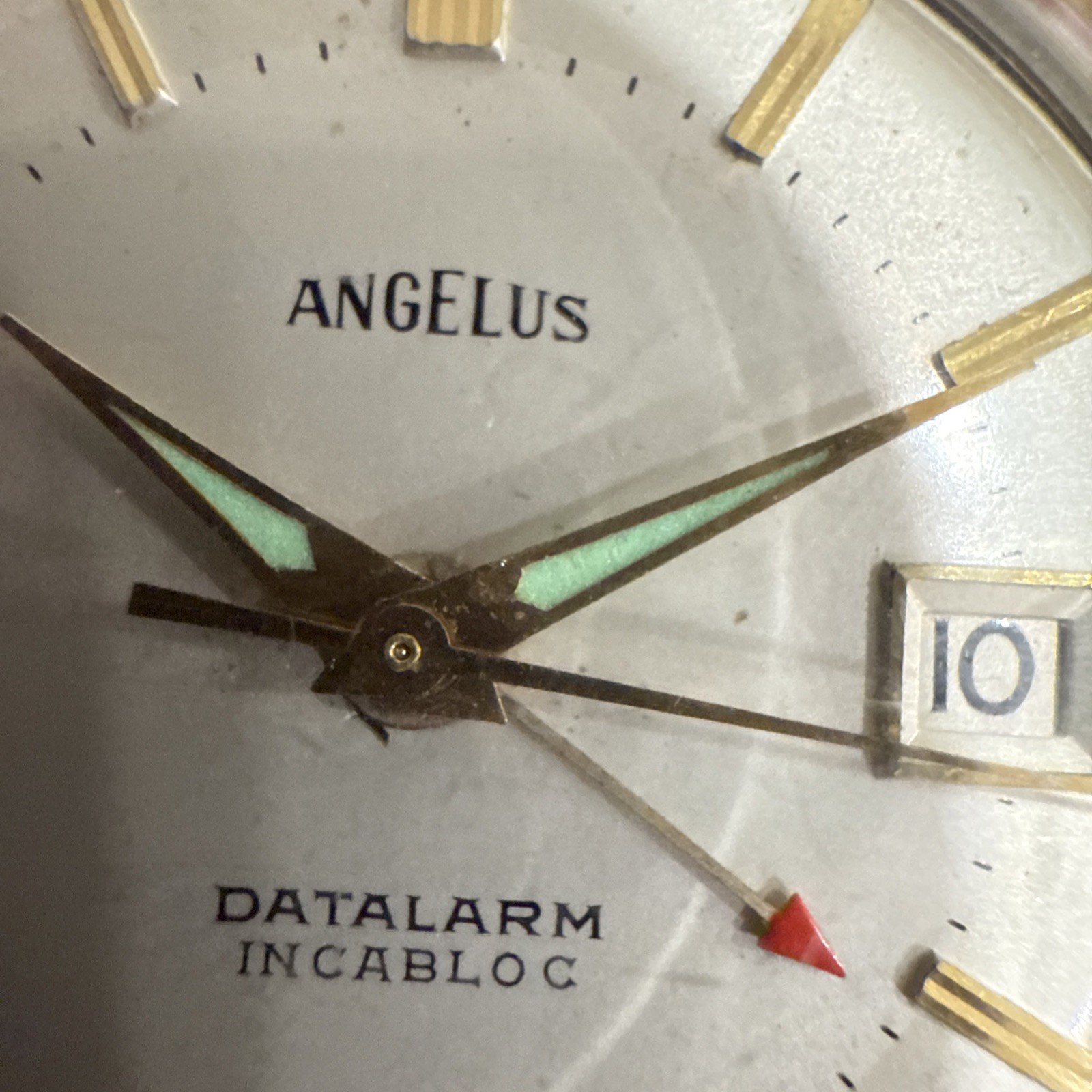 Vintage ANGELUS DATALARM INCANLOC  "Wrist Alarm" 1960's Manual Wind image 6