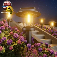 Solar Pathway Lights Outdoor - 12 Pack Solar Powered Garden Lights Waterproof, D