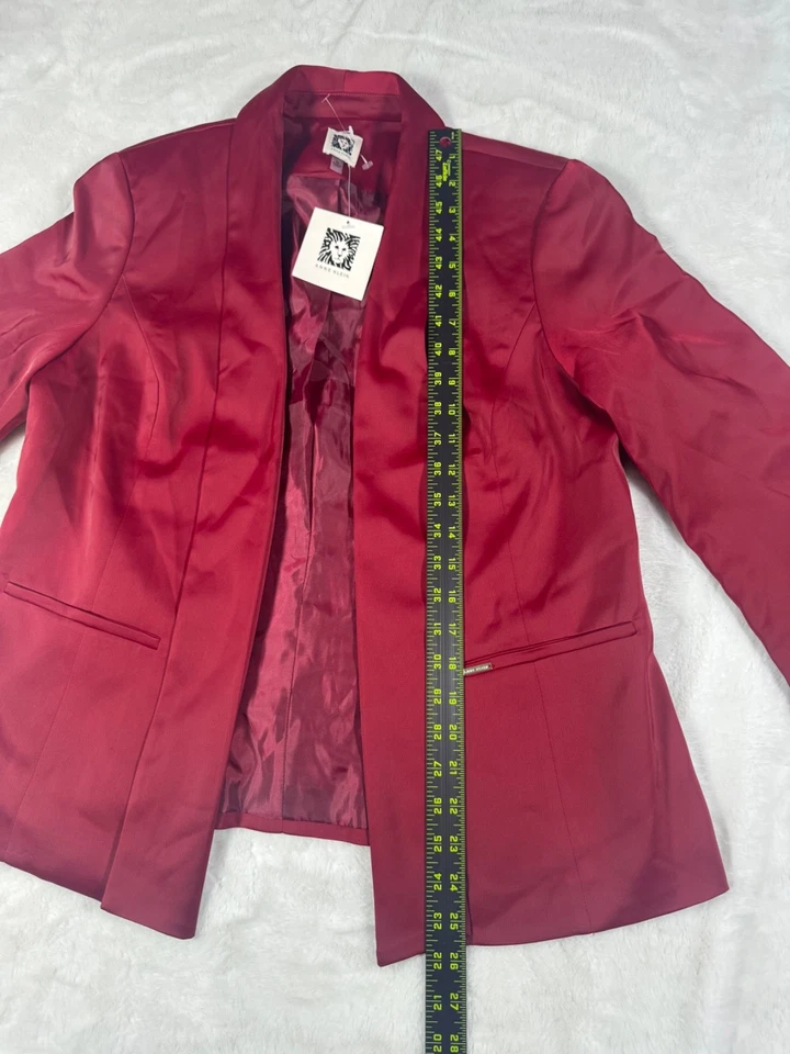 Anne Klein Open Front Women’s Blazer Titian Red Size M - Image 4 of 4