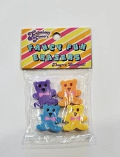 Vtg Fancy Fun Teddy Bear Scented Erasers Butterfly Originals Fabulous Flavors