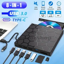 USB 3.0 Slim External CD DVD Drive Disc Player Burner Writer For Laptop PC Mac