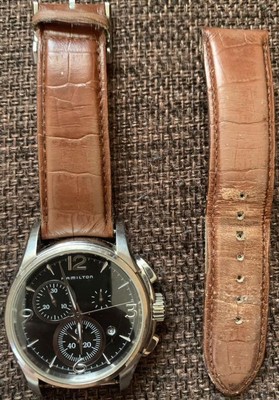 HAMILTON Jazzmaster H326120 Men's Quartz Silver W43mm Leather Analog