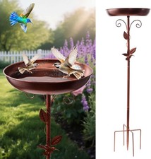 Metal Bird Bath for Outside Outdoor 40'' Tall Removable Bowl Vintage