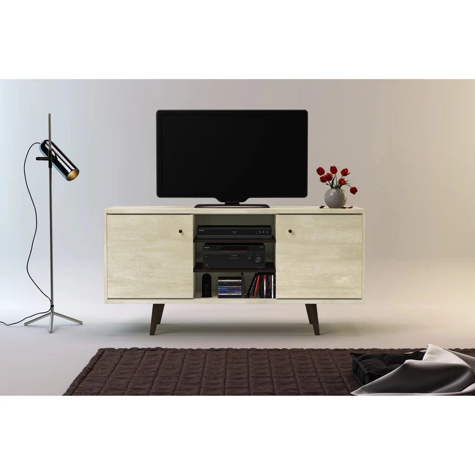 Carson Carrington Hitra середина века 3-полочная подставка для телевизора - 52 коричневая режим середины века - Изображение 2 из 4