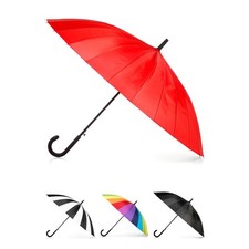 Auto Open Water Repellent 24 Rib Stick Umbrella with J Hook Handle