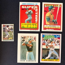 Jose Canseco Mini Card lot - 1987-1991/ 4 cards = 2"x3" + 1 card = 1 1/4"x1 3/4"