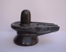 Pure Black Marble Shivling 6" inch  Shiva Lingam Idol for Puja  Adiyogi Shi...