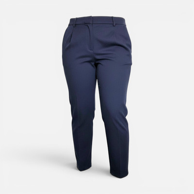 YOINS Damen Plus Größe Tasche Design Gürtel Design Hose Navy 3XL