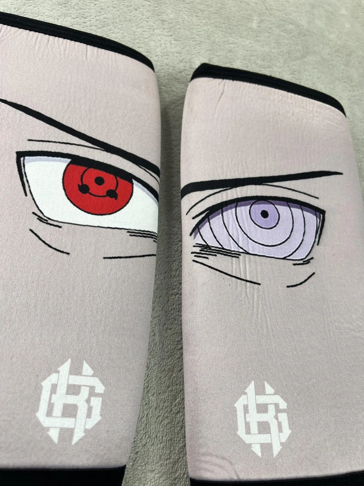 Anime Knee Sleeves Pair Medium Compression Powerlifting Gym Naruto Rinnegan - Image 2 of 4