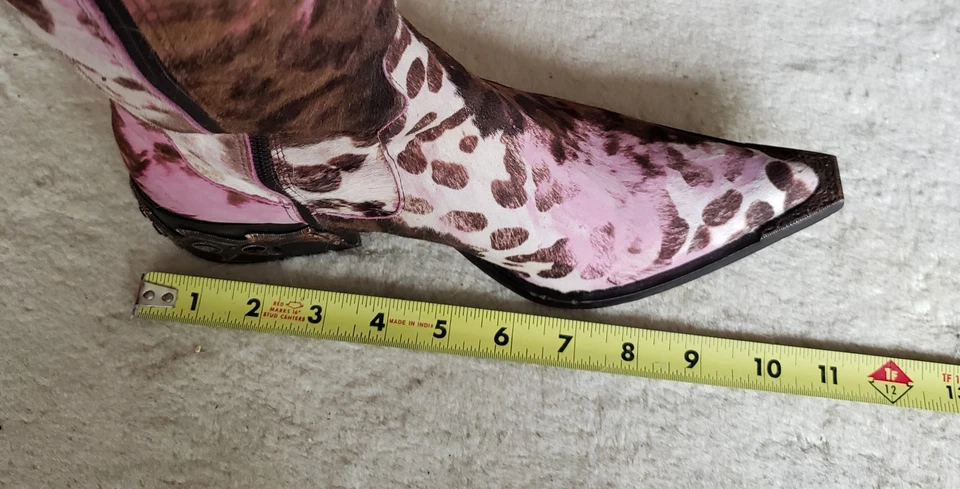 Botas de vaquero Donald J Pliner Couture pelo de pony estampado de anima - rosa/marrón/crema 7M  Foto 2 de 4